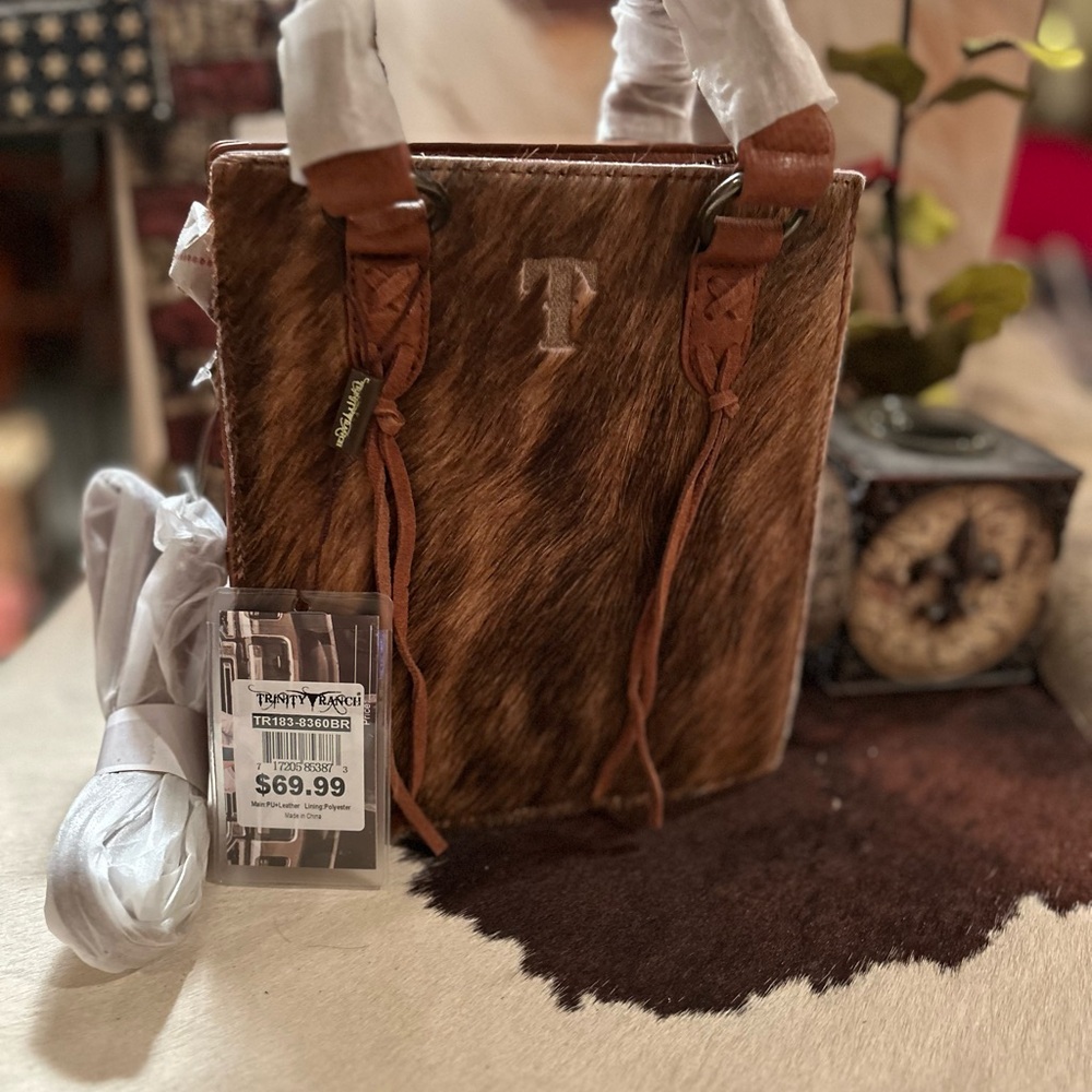 Trinity Ranch Brown and Cream Crossbody Bag